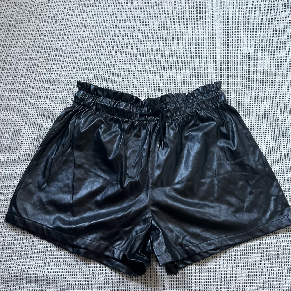 Shein Black Faux Leather Shorts Size XL